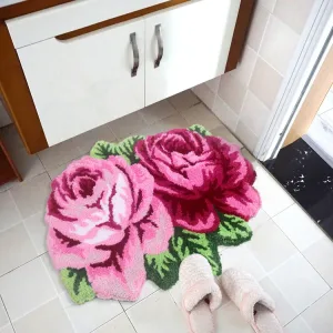 Tapis De Sol Doux Motif De Rose Aux Différentes Couleurs