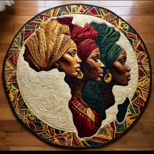 Les Trois Reines | Tapis rond africain élégant